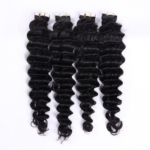 Human Hair Tape In Extensions Deep Wave（20pcs/set） | Human Hair Wig | Lace Front